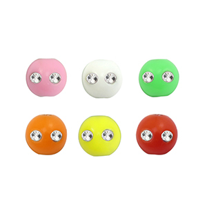 6 mm kralen acryl met strass-look Multicolour-silver