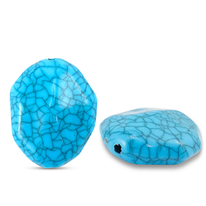 Kralen van acryl hexagon Blue