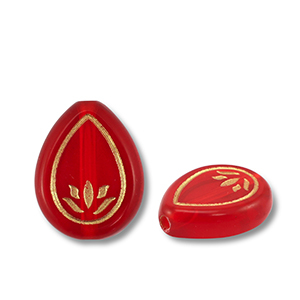 Kralen van acryl drop Red-gold
