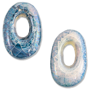 Grieks keramiek DQ ovaal mosaic Brisk blue-off white-lila
