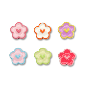 Metaal kralen enamel flower Multicolour
