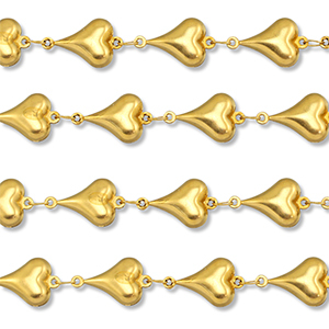 Benodigdheden van Stainless steel Roestvrij staal (RVS) jasseron heart Gold