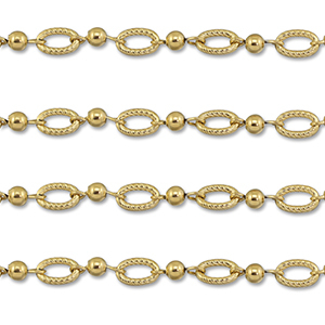 Benodigdheden van Stainless steel Roestvrij staal (RVS) jasseron oval with ball Gold