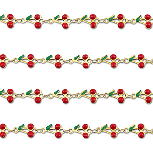 Benodigdheden van Stainless steel Roestvrij staal (RVS) jasseron cherries Gold-red-green