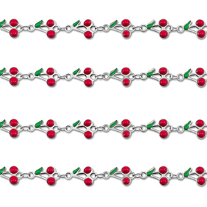 Benodigdheden van Stainless steel Roestvrij staal (RVS) jasseron cherries Silver-red-green