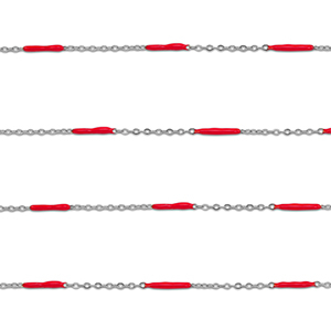 Benodigdheden van Stainless steel Roestvrij staal (RVS) jasseron with rod Silver-red