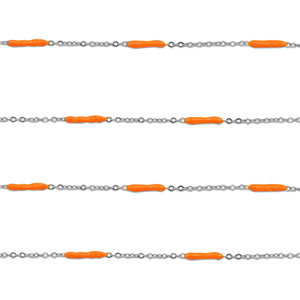 Benodigdheden van Stainless steel Roestvrij staal (RVS) jasseron with rod Silver-orange
