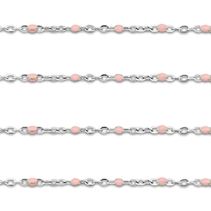Benodigdheden van Stainless steel Roestvrij staal (RVS) jasseron 1mm Silver-light pink
