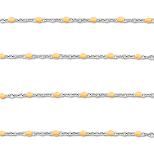 Benodigdheden van Stainless steel Roestvrij staal (RVS) jasseron 1mm Silver-peach orange
