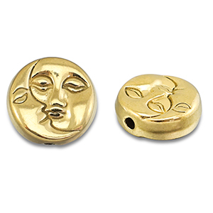 Kralen van Stainless steel Roestvrij staal (RVS) moon & sun Gold