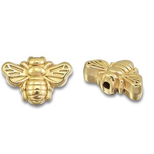 Kralen van Stainless steel Roestvrij staal (RVS) bee Gold