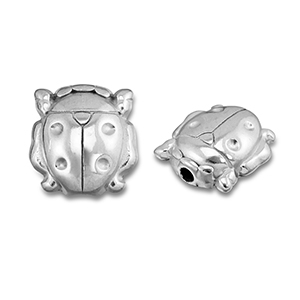 Kralen van Stainless steel Roestvrij staal (RVS) ladybug Silver