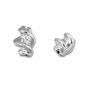 Kralen van Stainless steel Roestvrij staal (RVS) twisted Silver
