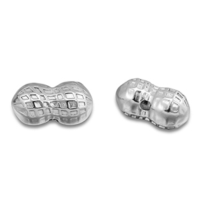 Kralen van Stainless steel Roestvrij staal (RVS) peanut Silver