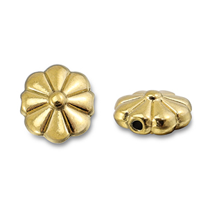Kralen van Stainless steel Roestvrij staal (RVS) flower Gold
