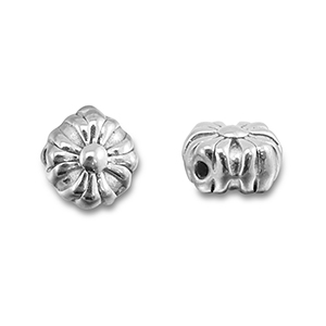 Kralen van Stainless steel Roestvrij staal (RVS) flower Silver