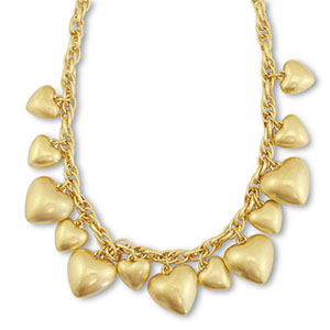 Statement schakelkettingen twisted with hearts Gold