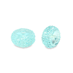 Kralen van resin rondellen 6mm Light blue