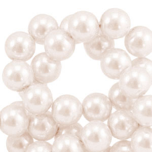 Glasparels rond 8mm Cream pink