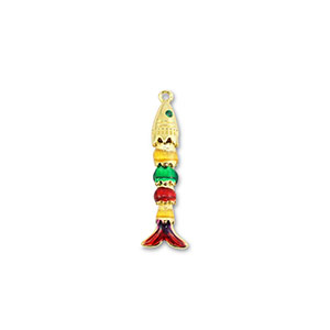 Eco-brass&reg; metaal bedels fish Gold-multicolour
