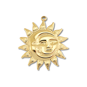 Bedels van Stainless steel Roestvrij staal (RVS) moon & sun Gold
