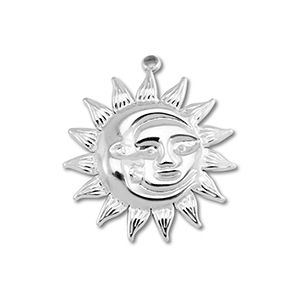 Bedels van Stainless steel Roestvrij staal (RVS) moon & sun Silver
