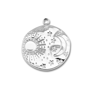 Bedels van Stainless steel Roestvrij staal (RVS) sun & moon Silver