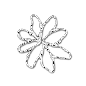 Bedels / connector van Stainless steel Roestvrij staal (RVS) flower Silver