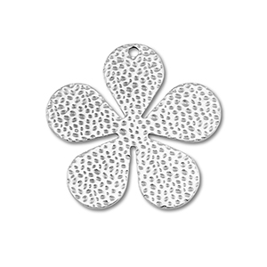 Bedels van Stainless steel Roestvrij staal (RVS) flower Silver