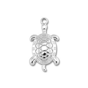 Bedels van Stainless steel Roestvrij staal (RVS) turtle Silver