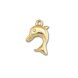 Bedels van Stainless steel Roestvrij staal (RVS) dolphin Gold