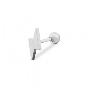 Oorpiercing van Stainless steel Roestvrij staal (RVS) thunder Silver