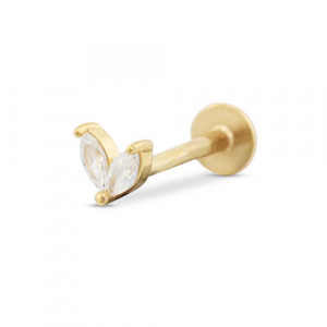 Oorpiercing van Stainless steel Roestvrij staal (RVS) leaf Gold