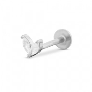 Oorpiercing van Stainless steel Roestvrij staal (RVS) leaf Silver