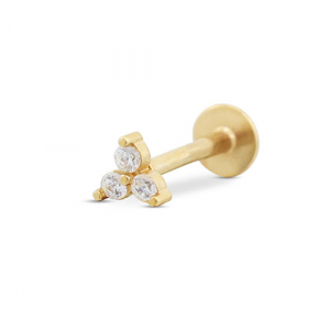 Oorpiercing van Stainless steel Roestvrij staal (RVS) triangle Gold