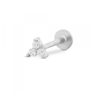 Oorpiercing van Stainless steel Roestvrij staal (RVS) triangle Silver