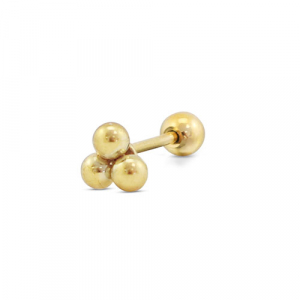 Oorpiercing van Stainless steel Roestvrij staal (RVS) with spheres Gold