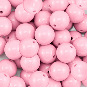 14 mm kralen van DQ acryl Light pink