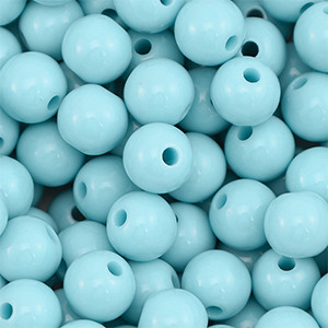 10 mm kralen van DQ acryl Pastel blue