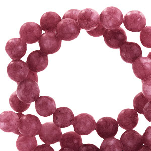 Natuursteen kralen kwarts 6mm mat Coral pink