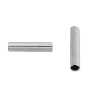 Kralen van Stainless steel Roestvrij staal (RVS) tube 8mm Silver