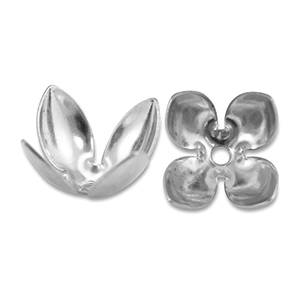 Benodigdheden van Stainless steel Roestvrij staal (RVS) kralenkap flower Silver