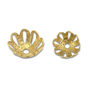 Benodigdheden van Stainless steel Roestvrij staal (RVS) kralenkap flower Gold