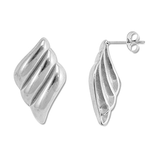 Benodigdheden van Stainless steel Roestvrij staal (RVS) oorbellen / oorsteker wing with loop Silver