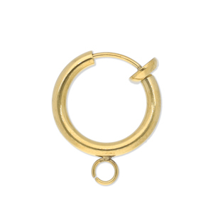 Benodigdheden van Stainless steel Roestvrij staal (RVS) clipoorbellen creolen met oogje 14mm Gold