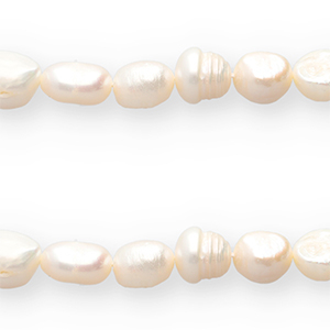 BQ Zoetwater parels nugget ovaal 10x9mm Natural white