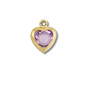 Bedels van Stainless steel Roestvrij staal (RVS) heart Gold-light pink
