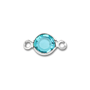 Benodigdheden van Stainless steel Roestvrij staal (RVS) connector round Silver-aquamarine blue