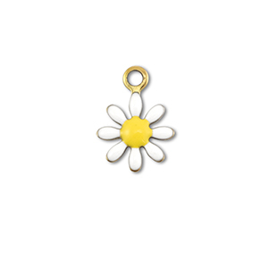 Bedels van Stainless steel Roestvrij staal (RVS) flower Gold-white-yellow