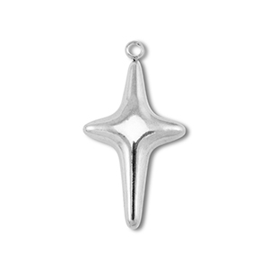 Bedels van Stainless steel Roestvrij staal (RVS) cross Silver